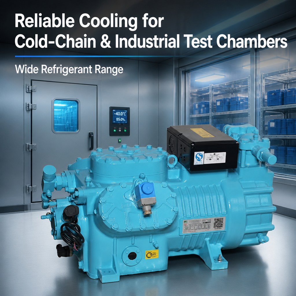 High-Efficiency Six-Cylinder Piston Refrigeration Compressor for Marine Equipment And Industrial Process Cooling Systems