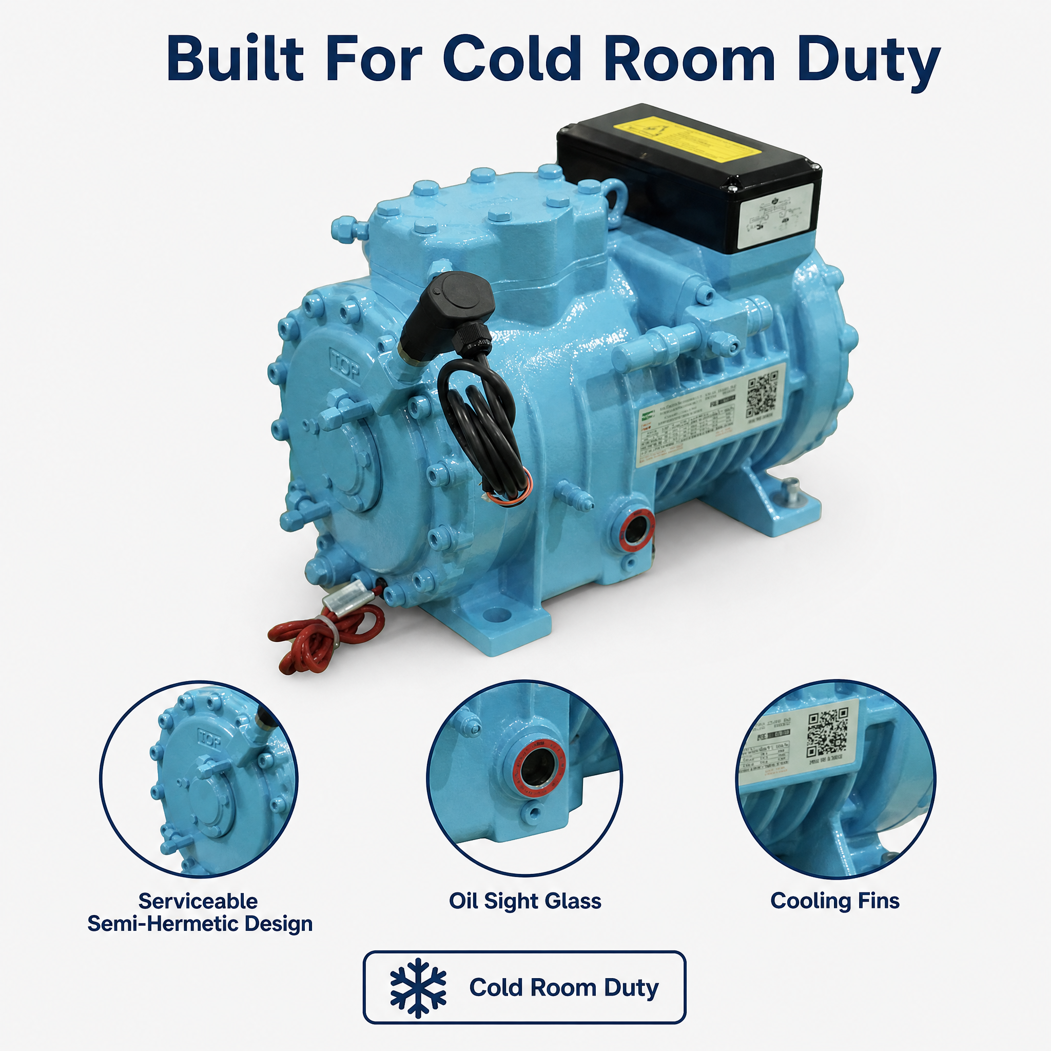 Industrial Two-Cylinder Reciprocating Refrigeration Compressor for Process Cooling and Marine Equipment Systems